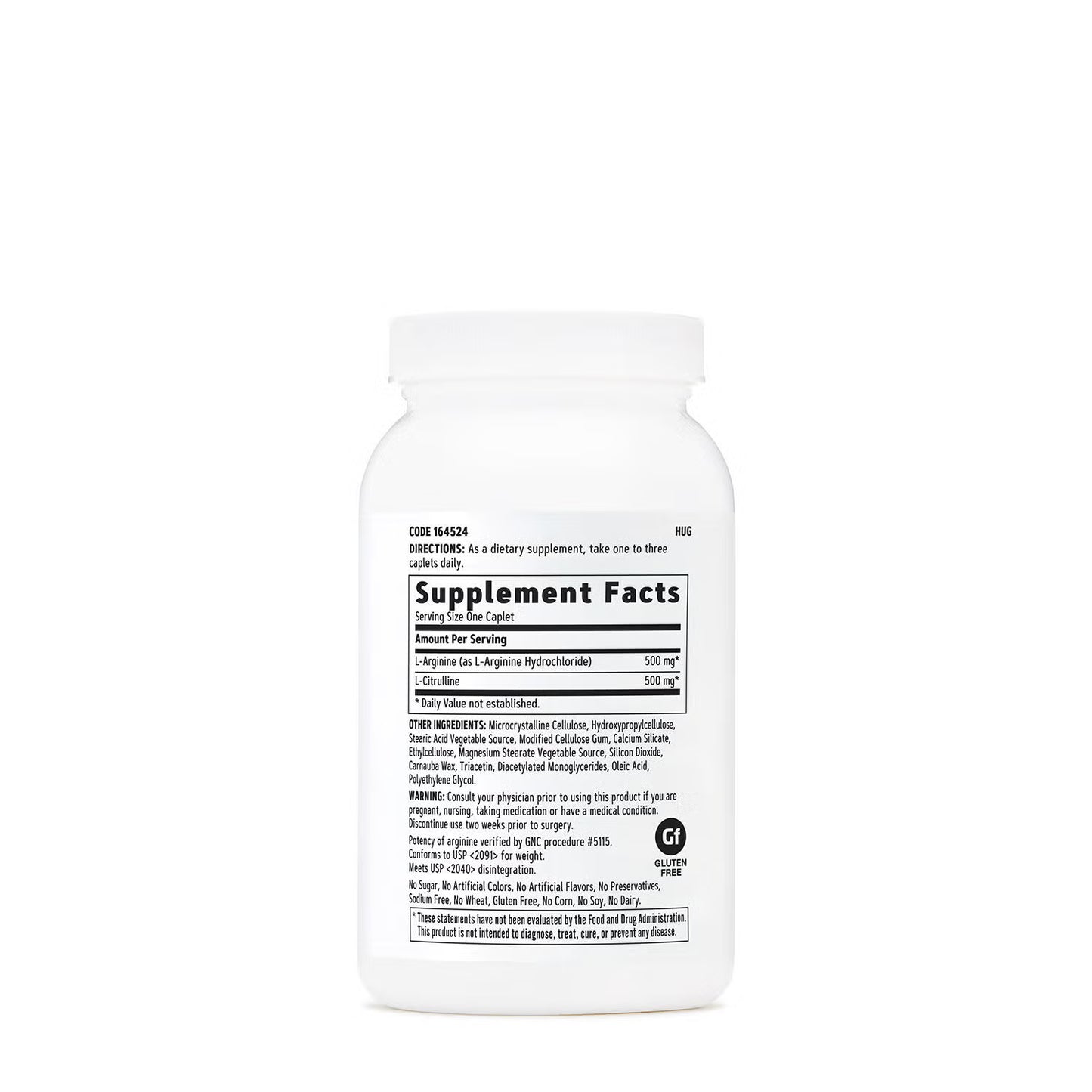 L-Arginine & L-Citrulline 500 mg / 500 mg - 120 Caplets (120 Servings)