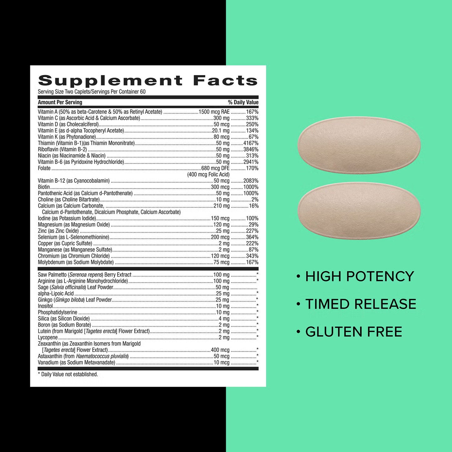 50 Plus Multivitamin - 60 Caplets (30 Servings)/120 Caplets (60 Servings)