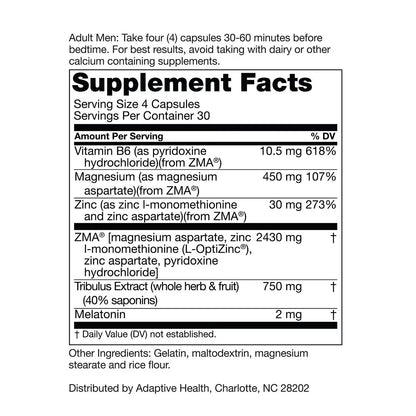 PM ZMA® Testosterone Support - 120 Capsules (30 Servings)