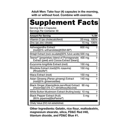 Maxx Testosterone Booster with Tesnor - 120 Capsules (30 Servings)