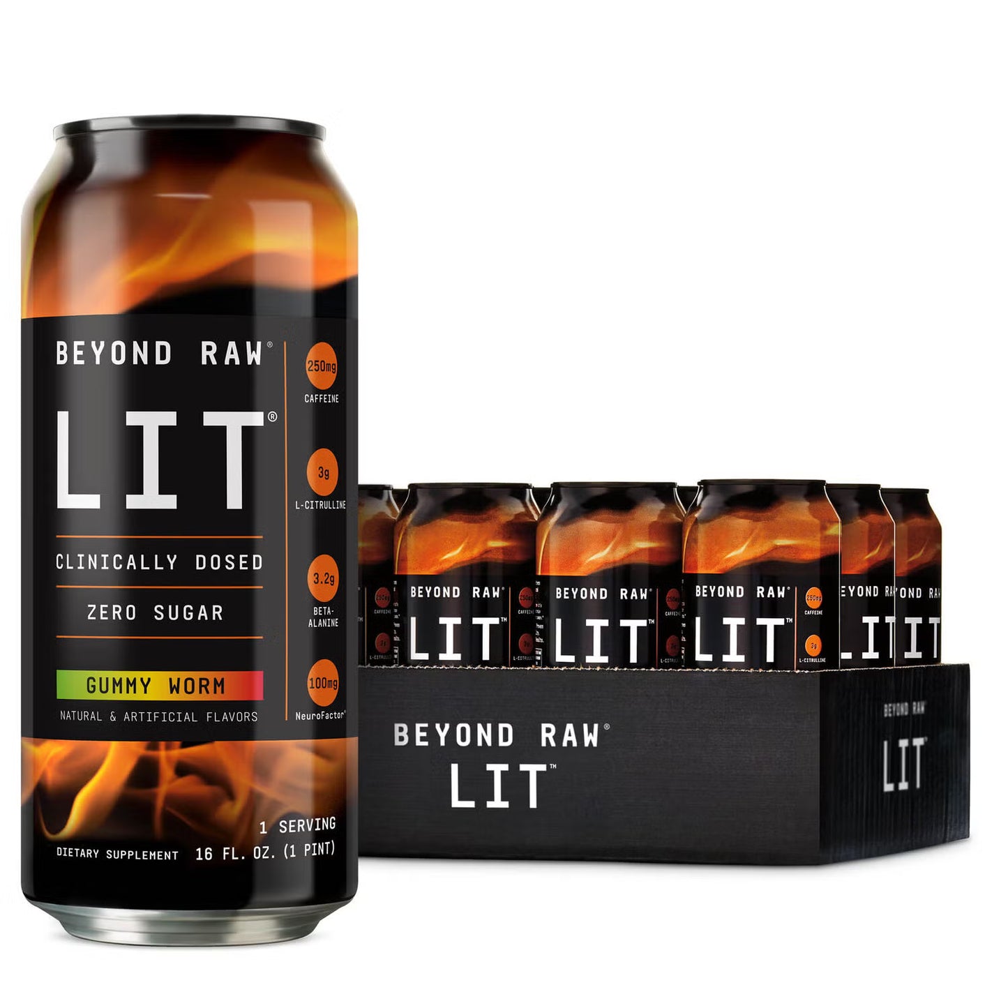 LIT™ On-The-Go Pre-Workout - Watermelon - 16oz. (12 Cans)