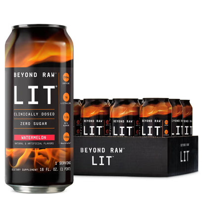 LIT™ On-The-Go Pre-Workout - Watermelon - 16oz. (12 Cans)