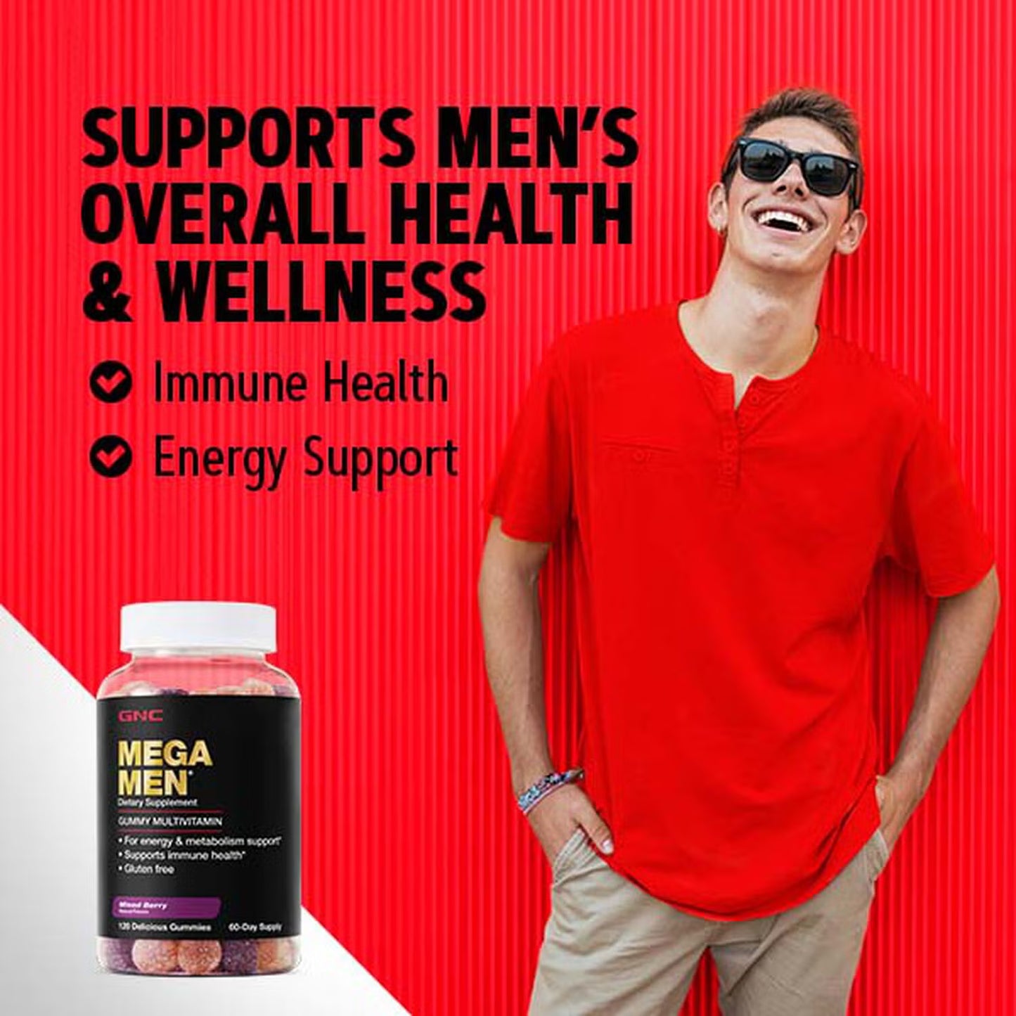 Mega Men® Gummy Multivitamin - Mixed Berry - 120 Gummies (60 Servings)
