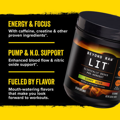 LIT™ Pre-Workout - Blue Raspberry (30 Servings)